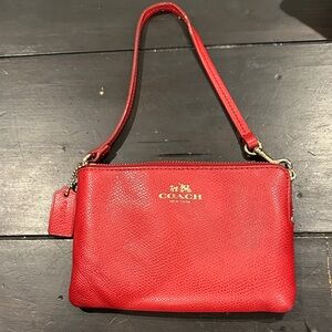 Coach Red Leather Wristlet